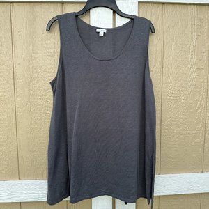 J Jill Pure Jill Gray Linen Blend Tank Top Tunic Women's Size Large Petite